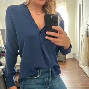 VINCE silk blouse navy blue